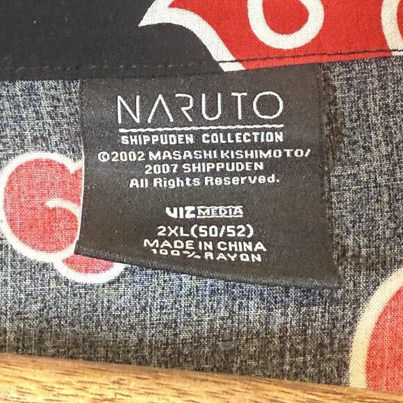 Naruto Shippuden Akatsuki Red Black Shirt sz XXL 2XL All Over VTG AOP Anime DBZ - Picture 6 of 8